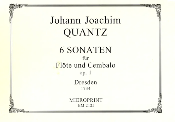 Quantz 6 Sonatas for Flute and Harpsichord, Op. 1