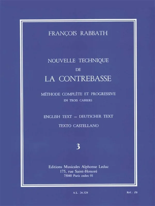 Rabbath: A New Technique for the Double Bass – Volume 3