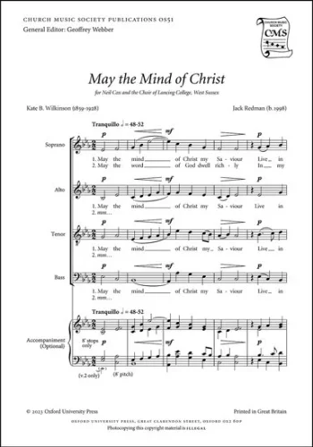 Redman : May The Mind Of Christ Vocal SATB (OUP)
