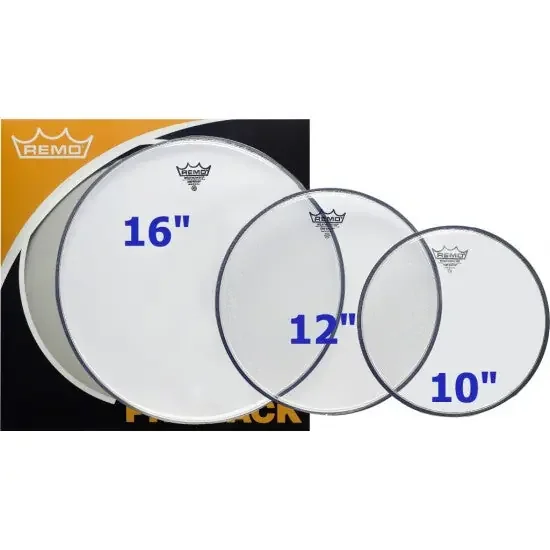 Remo Ambassador Clear Drum Head Pack 10″, 12″, 16″