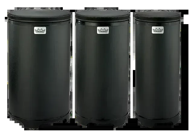 Remo Festival Tubano Set of 3 Black Matte Drum Kit