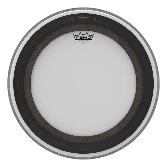 REMO White Coated Ambassador SMT Coated Bass Drum Head, 18″
