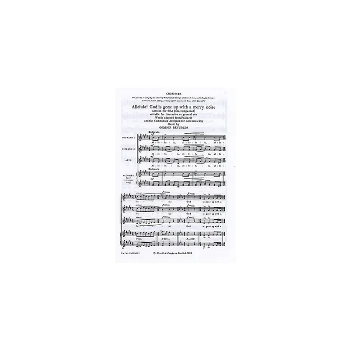 Reynolds, Gordon – Alleluia! God Is Gone Up With A Merry Noise