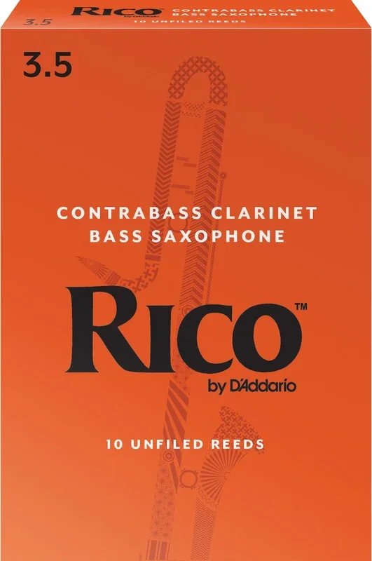 Rico Contrabass Clarinet Reeds, Strength 3.5, 10-pack