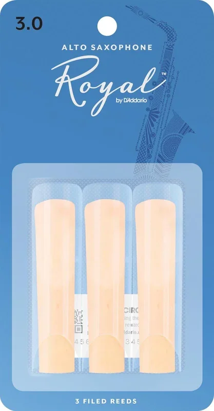 Rico Royal Alto Sax Reeds, Strength 3.0, 3-pack