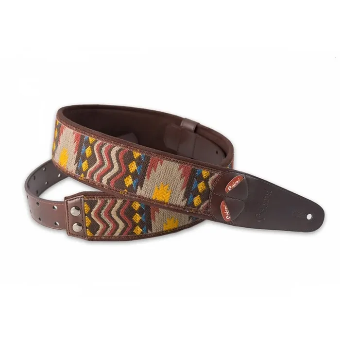 RightOn MOJO Series Vegan Guitar Strap, Azteca Brown