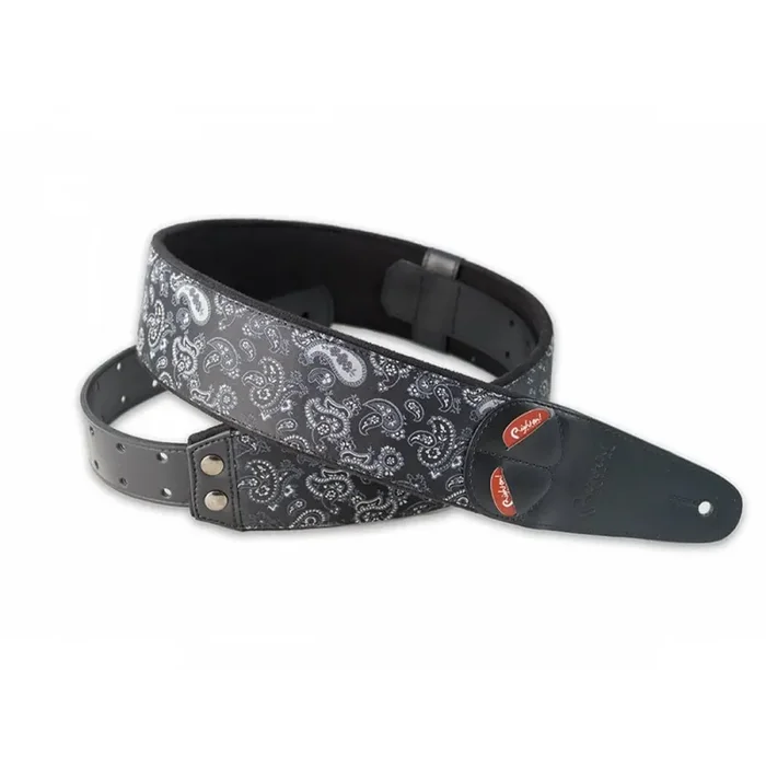 RightOn MOJO Series Vegan Guitar Strap, PAISLEY Black