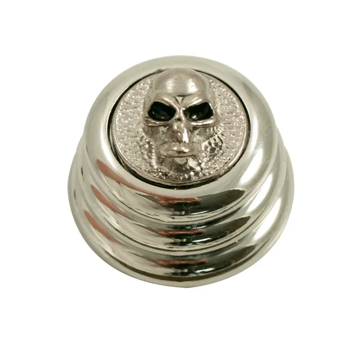Ringo knob – Angry Skull cap – Chrome / Chrome base