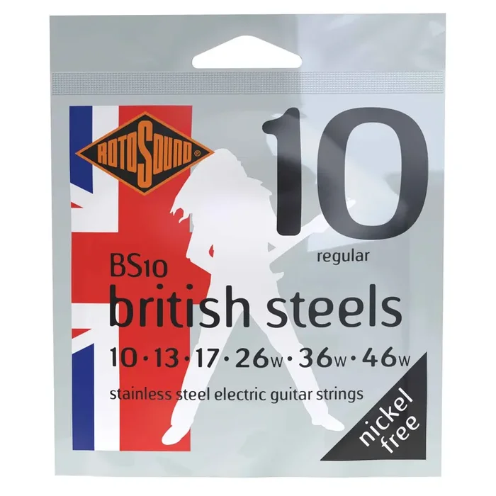 Rotosound BS10 British Steels Stainless Steel 10-46 Electric Guitar Strings