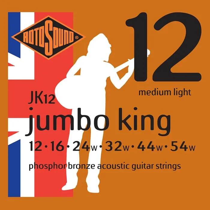 Rotosound JK12 12-54 Medium Light Jumbo King Phosphor Bronze Acoustic Guitar Strings