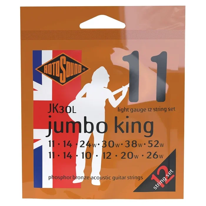 Rotosound JK30L Jumbo King 12 String Acoustic Phosphor Bronze Guitar Strings