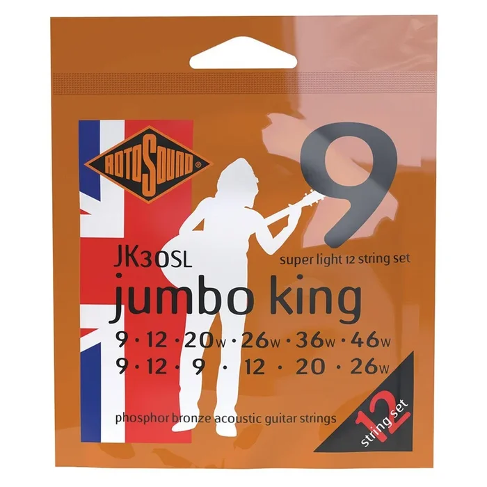 Rotosound JK30SL Jumbo King 12 String Acoustic Phosphor Bronze Guitar Strings