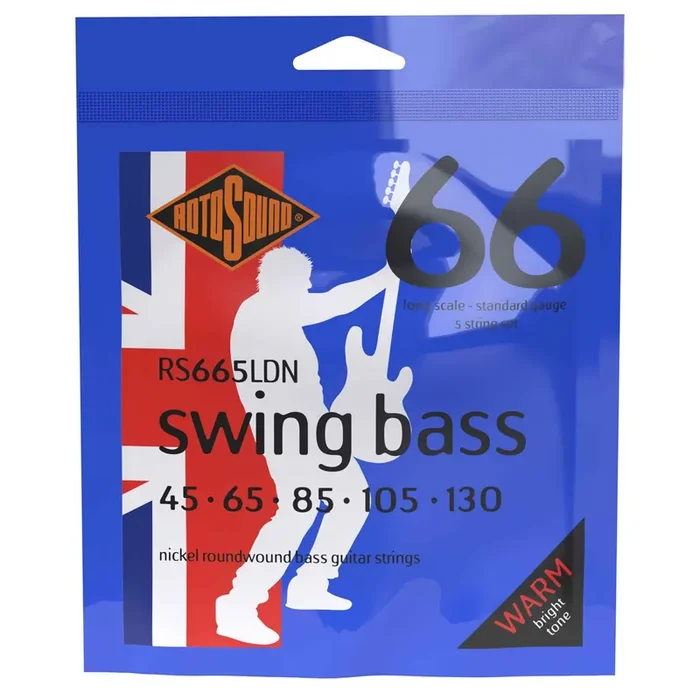 Rotosound Swing Bass Nickel Wound 45-130 Bass Guitar Strings, Long Scale [RS665LDN]