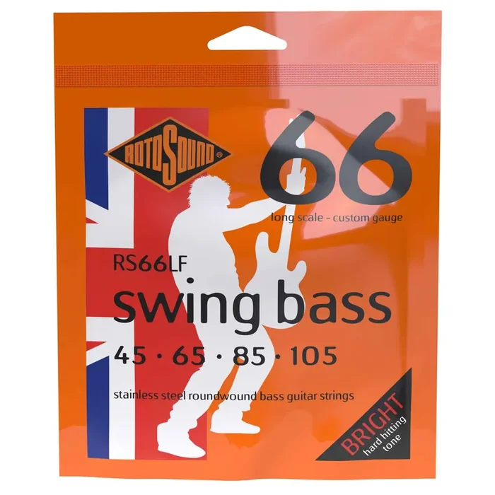 Rotosound Swing Bass Stainless Steel 45-105 Bass Guitar Strings, Long Scale [RS66LF]