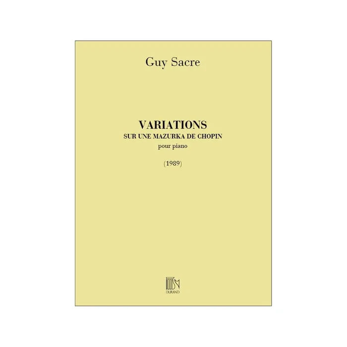 Sacre, Guy – Variation Sur Une Mazurka De Chopin Piano