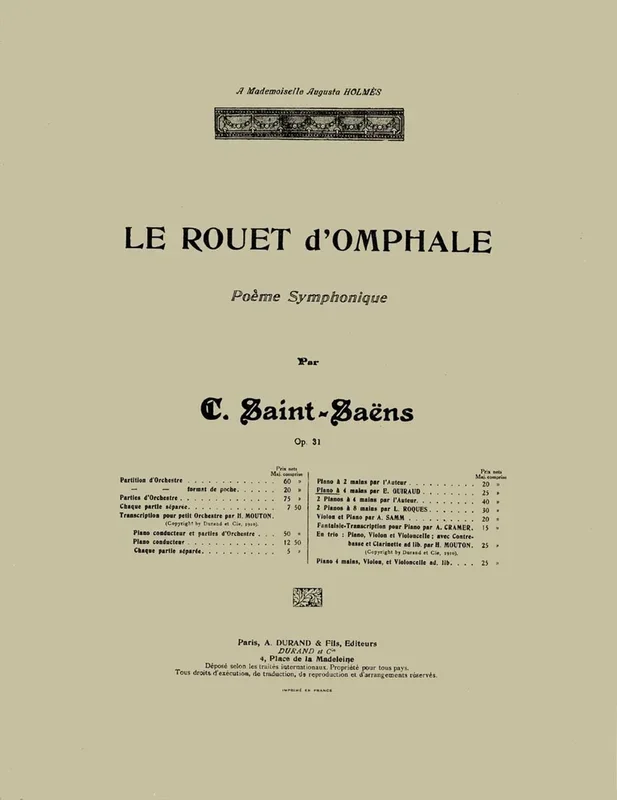 Saint-Saëns, Camille – Rouet D’Omphale 4 Ms
