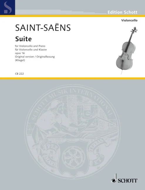 Saint-Saëns, Camille : Saint-Saëns, Camille : Suite D minor, Originalfassung für Cello und Klavier – cello and piano – Sc