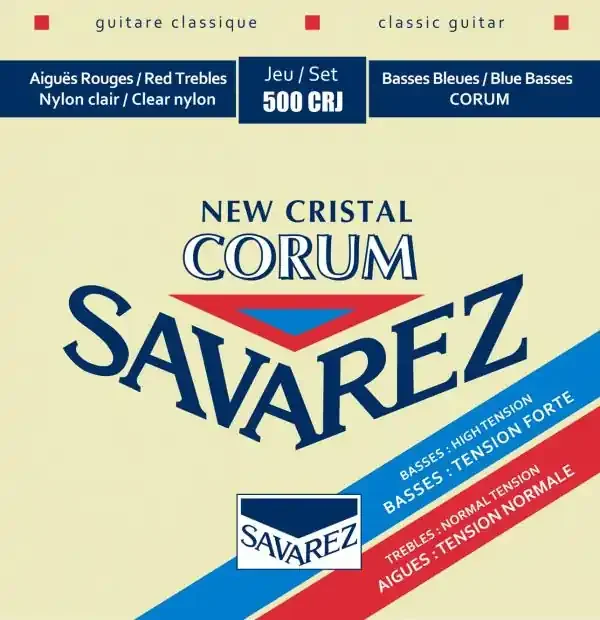 Savarez 500CRJ New Cristal/Corum Classical Guitar Strings, Normal & High Tension