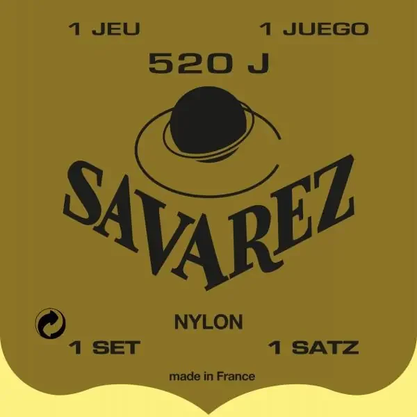 Savarez 520J Yellow Card Classical Guitar Strings, High Tension