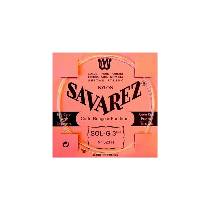 Savarez 523R Red Card Nylon Classical Guitar G-3rd Single String, High Tension