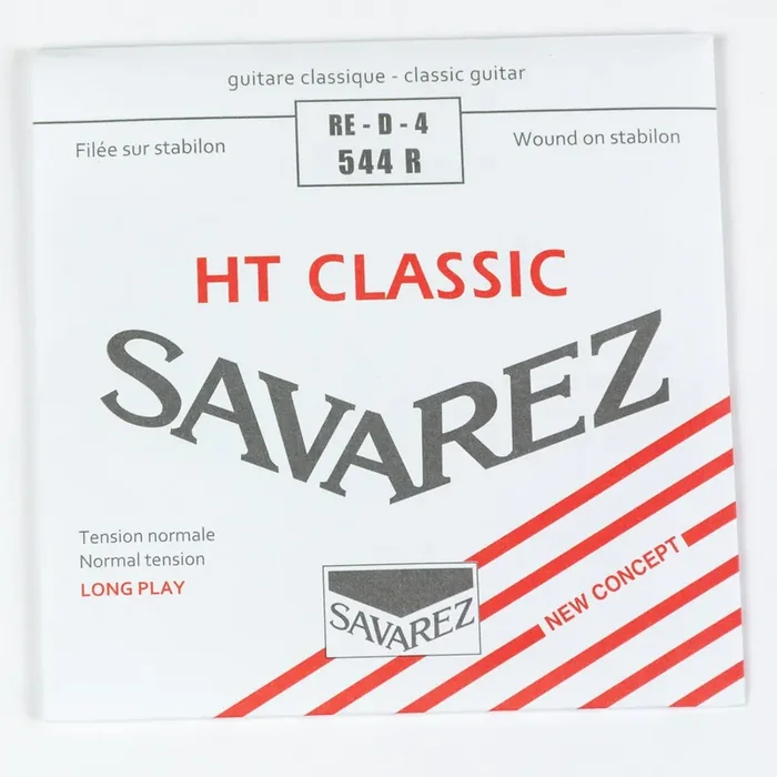 Savarez 544R Red Card Silver Wound Classical Guitar D-4th Single String, Normal Tension