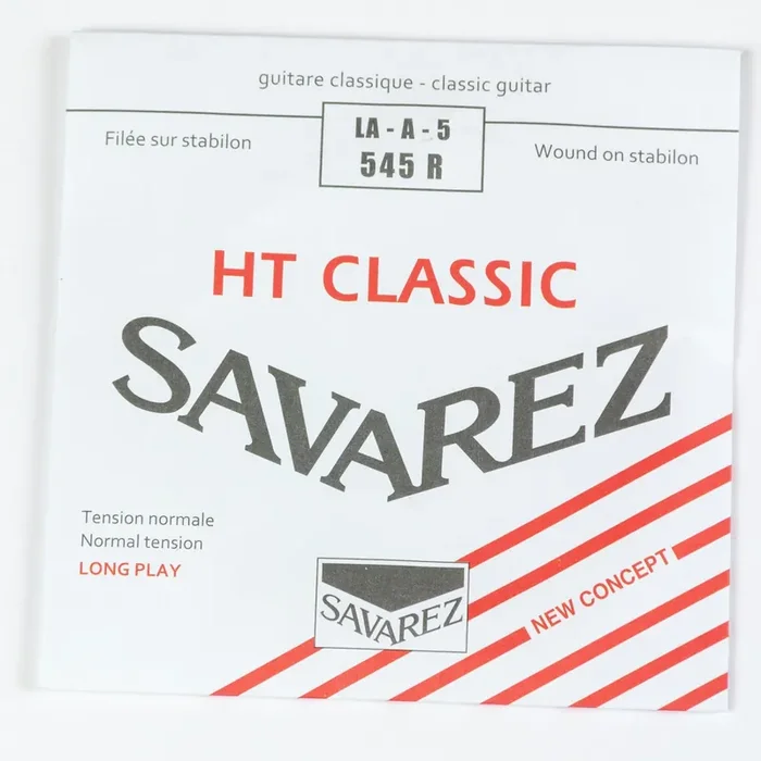 Savarez 545R Red Card Silver Wound Classical Guitar A-5th Single String, Normal Tension