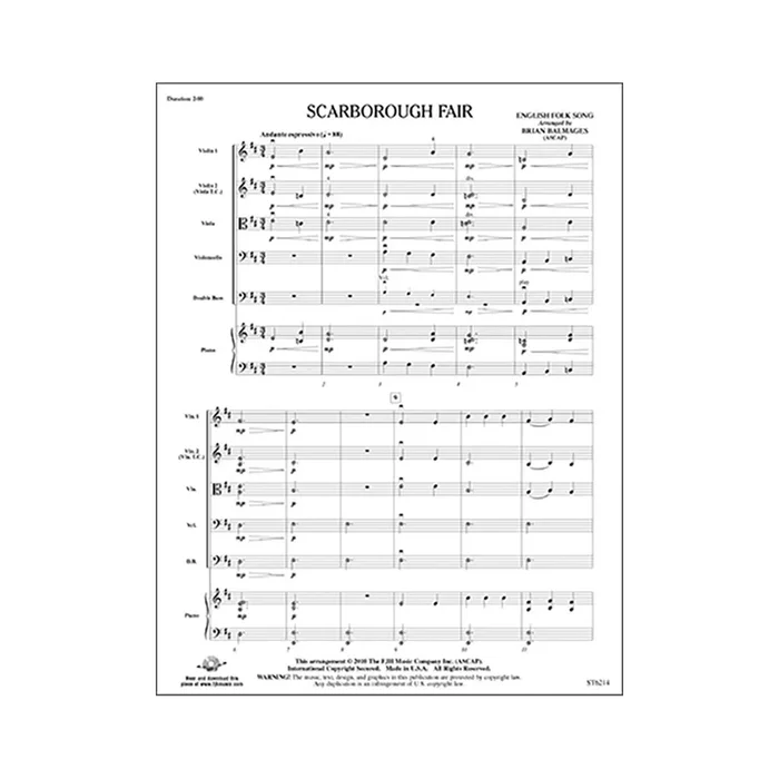 Scarborough Fair – For Beginning String Orchestra