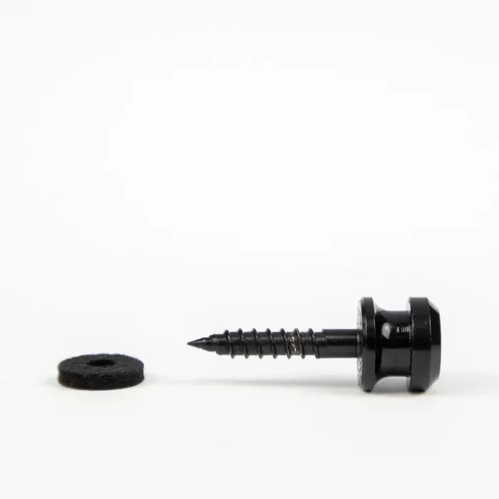 Schaller S-Lock Black Strap Buttons and Screws (2-Pack)