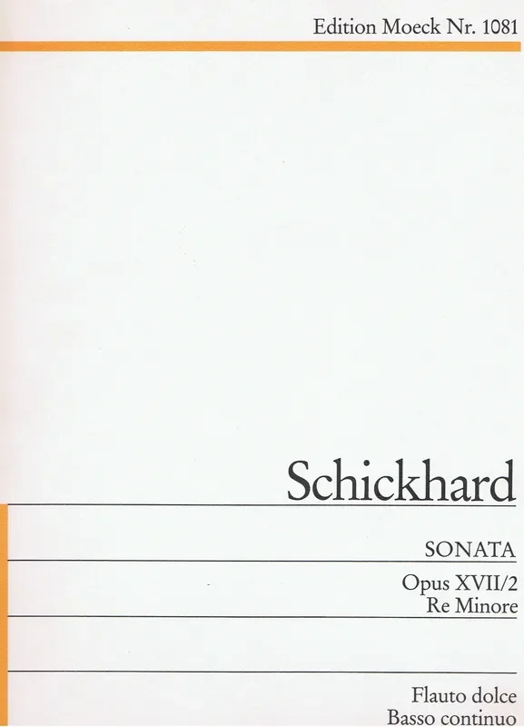 Schickhard Sonata in D Minor for Treble Recorder and Basso Continuo