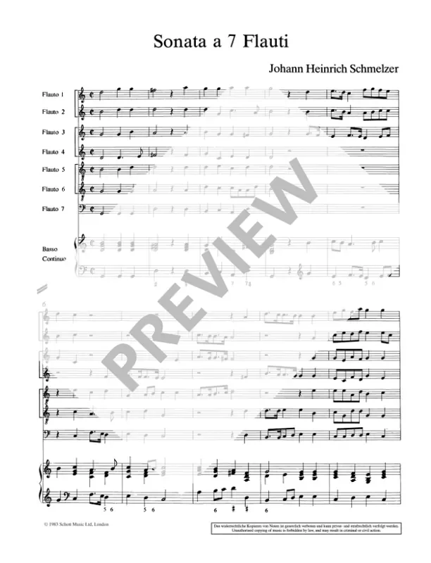 Schmelzer Sonata for 7 Recorders and Continuo