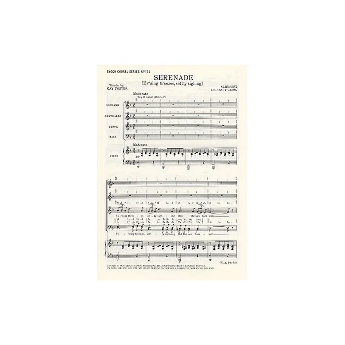 Schubert, Franz – Serenade – Ev’ning Breezes, Softly Sighing