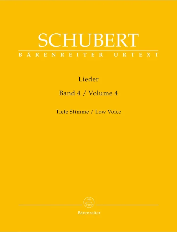 Schubert: Lieder Volume 4 for Low Voice