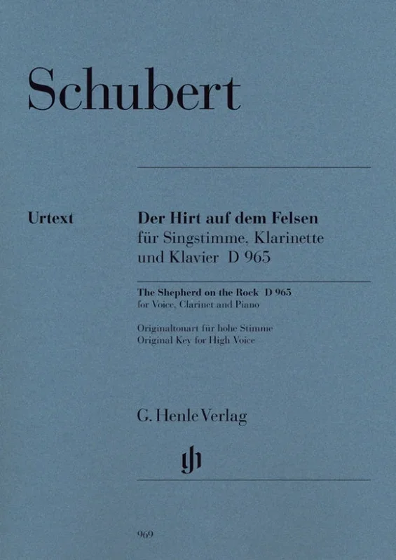 Schubert: Shepherd on the Rock D965 Vce/Clarinet & Piano