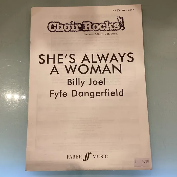 She‘s Always A Woman – Billy Joel – Choir Rocks! Series – S.A. (Bar/A) Piano