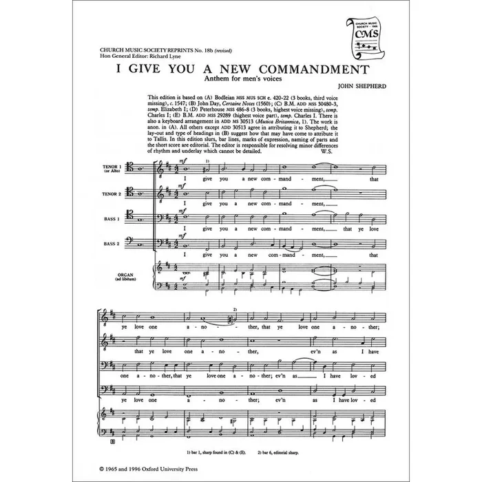 Shepherd, John – I give you a new commandment