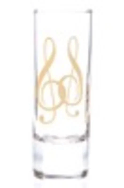 Shot Glass G Clef Clear