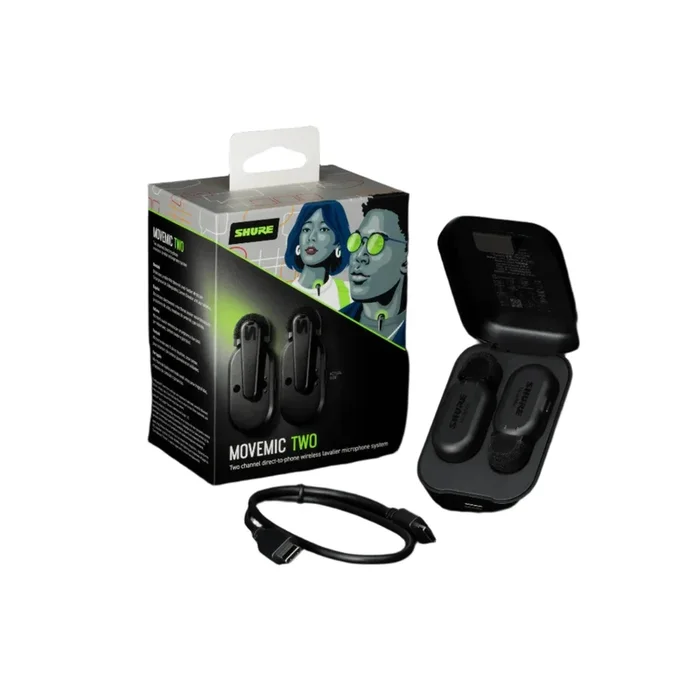 SHURE MVTWOZ7 Two Move Mics w/ Charging Case
