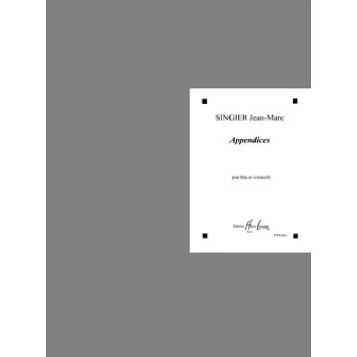 Singier, Jean-Marc – Appendices