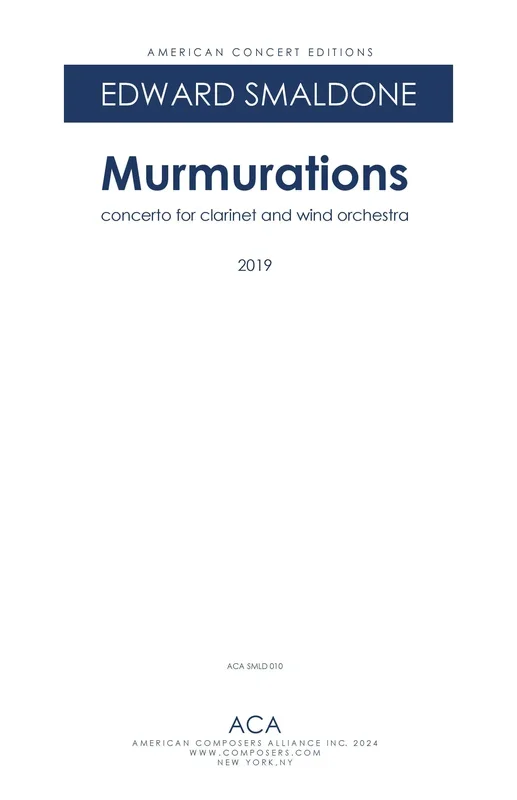 Smaldone: Murmurations – Concerto for Clarinet and Wind Orchestra