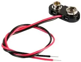 Snap-On PP3 Battery Snap / Connector – Rigid End – Centre Wired