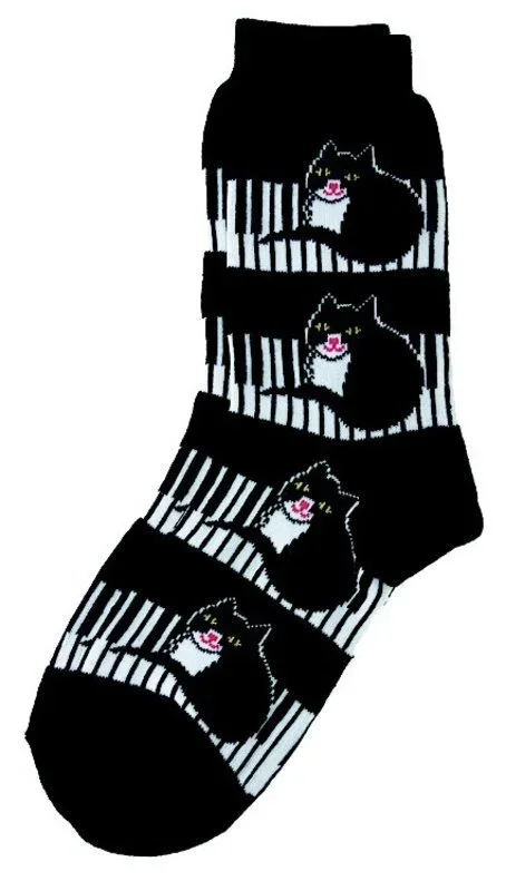 Socks Kitten On Keyboard Womens