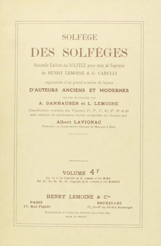 Solfège des Solfèges – Volume 4F