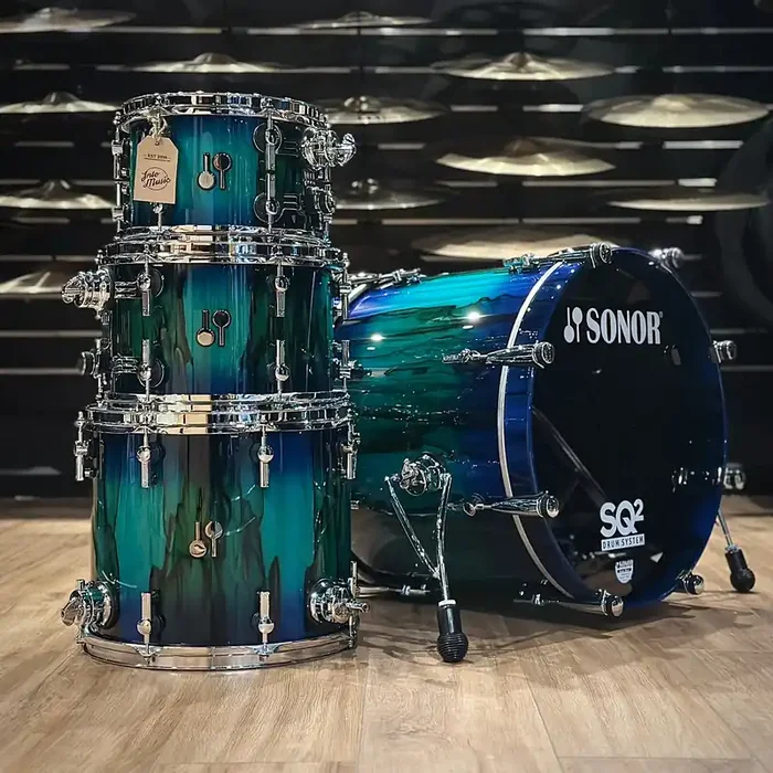 Sonor SQ2 Vintage Beech African Marble Green To Blue Burst 20″