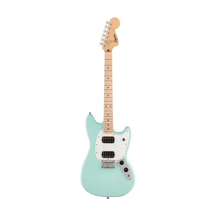 Squier FSR Sonic Mustang HH Electric Guitar w/White Pickguard, Maple FB, Sonic Blue