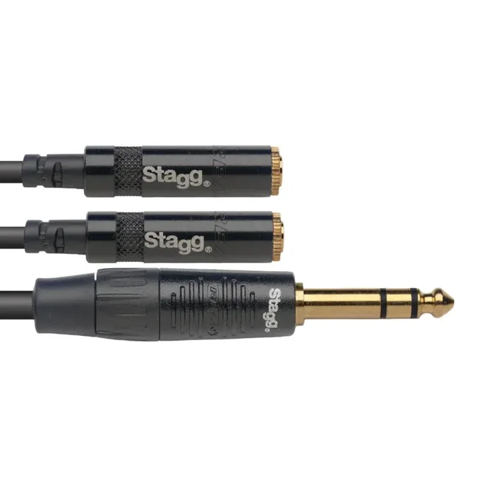 Stagg 6.35mm / 1/4″ Stereo Jack – 2 x 3.5mm Stereo Sockets – Headphone Splitter Cable