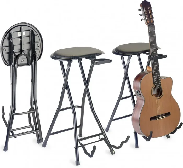 Stagg Foldable Dual Guitar Stool and Stand