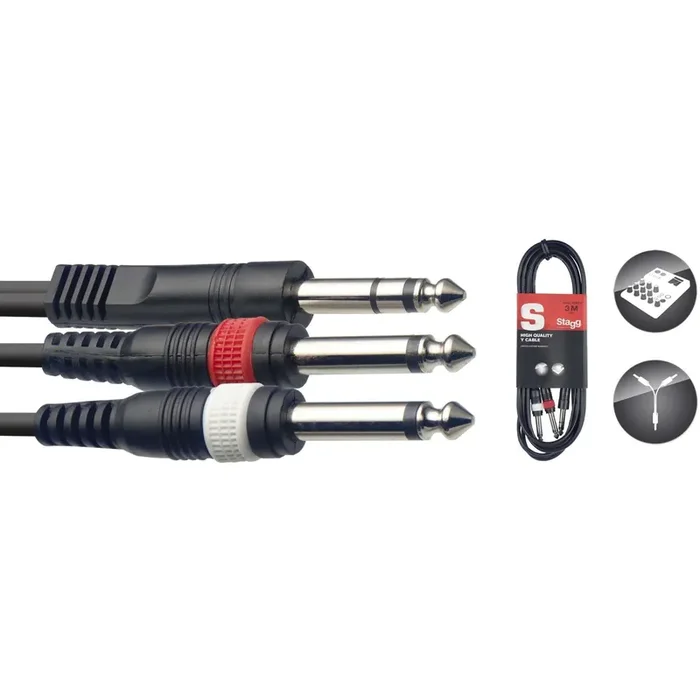 Stagg S series Y cable, 2x mono jack/1x mono jack