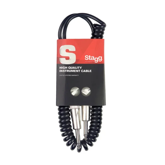 Stagg SGCC6 DL Instrument cable, jack/jack (m/m), 6 m (20 “), coiled, S-series