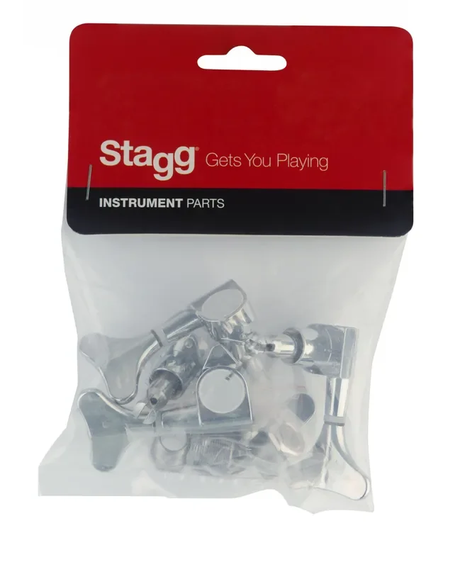 Stagg (SP-MHBS-2X2CH) Die Cast Chrome Bass Machine Heads – 2 A Side