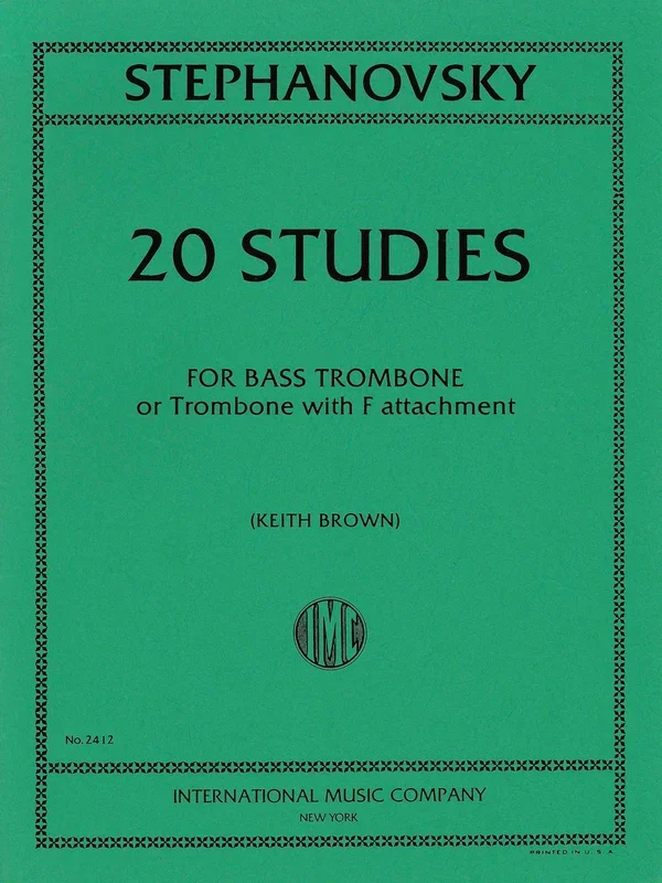 Stephanovsky: 20 Studies for Bass Trombone